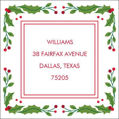 Vintage Holiday Border Address Labels